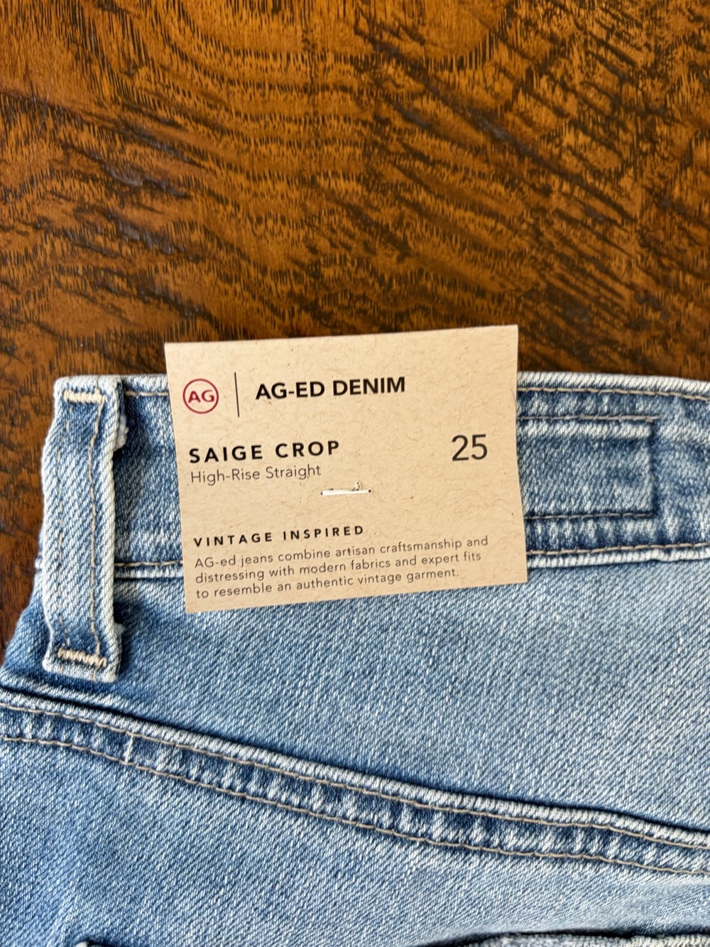 Ag Adriano Goldschmied Saige Straight Crop Jeans-Women’s NWT - Picture 3 of 5